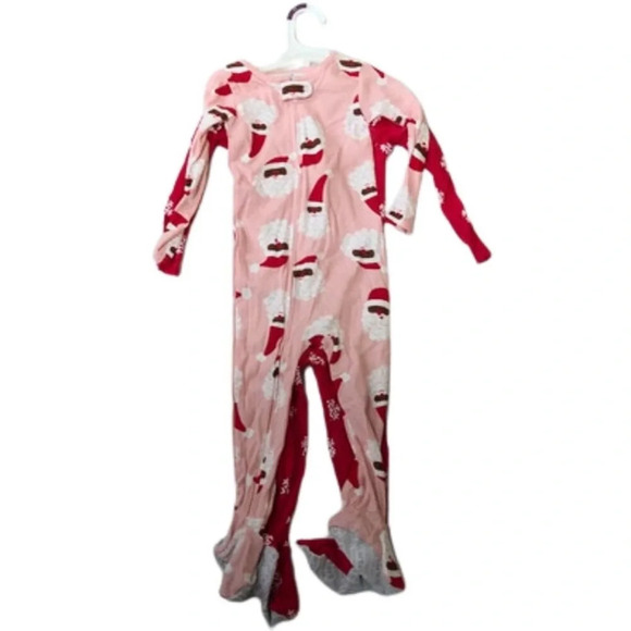 Carter's Toddler Girls' Snowflake Reindeer /Black Santa Footed Pj Set Christmas - Picture 2 of 14